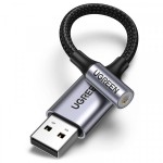 Звуковая карта USB AUX jack TRRS (Mic + Ear) KT0210 0.25m Ugreen CM477 Black