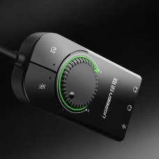 Звуковая карта USB AUX jack TRS (Mic + Ear) SSS1629 Ugreen CM129 Black