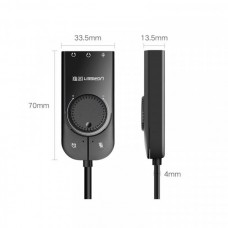 Звуковая карта USB AUX jack TRS (Mic + Ear) SSS1629 Ugreen CM129 Black