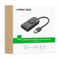 Звуковая карта USB AUX jack TRS (Mic + Ear) SSS1629 Ugreen CM129 Black