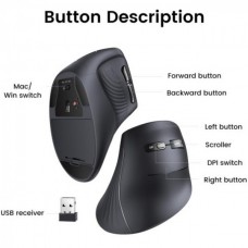 Мышь Ugreen 2.4GHz MU008 Wireless 4000dpi 4кн Silence Design Black