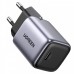 Сетевое зарядное устройство Ugreen 1Type-C Gan PD 30W 3A Nexode Mini cable CD319 Gray