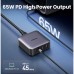 Сетевое зарядное устройство Ugreen 2Type-C 2USB Gan PD 65W 3.2A CD327 Desktop Fast Charger Black