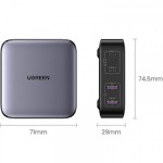 Сетевое зарядное устройство Ugreen 2Type-C 2USB Gan PD 65W 3.2A CD327 Desktop Fast Charger Black