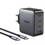 Сетевое зарядное устройство Ugreen 3Type-C 1USB Gan PD 100W 3A + Cable CD226 Gray