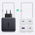Сетевое зарядное устройство Ugreen 3Type-C 1USB Gan PD 100W 3A + Cable CD226 Gray