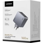 Сетевое зарядное устройство Ugreen 3Type-C 1USB Gan PD 160W 5A Nexode Pro X763 Gray