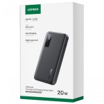 УМБ Ugreen 10000mAh 1USB 1Type-C PD 20W 3A PDQC3.0  Black