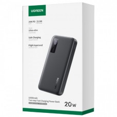 УМБ Ugreen 10000mAh 1USB 1Type-C PD 20W 3A PDQC3.0  Black