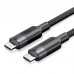 Кабель Type-C-Type-C 3.2 Gen2 Vention TPE Nylon Braided 4K 60Hz 100W 5A 10Gbps 0.5m Black (TRGBD)