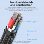 Кабель Type-C-Type-C Vention Zinc Alloy Shell E-Marker Chip 100W 5A 480Mbps 1.2m Black (CTKBAV)