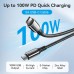 Кабель Type-C-Type-C Vention Zinc Alloy Shell E-Marker Chip 100W 5A 480Mbps 1.2m Black (CTKBAV)
