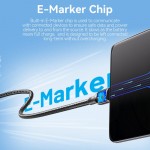 Кабель Type-C-Type-C Vention Zinc Alloy Shell E-Marker Chip 100W 5A 480Mbps 2m Black (CTKBH)