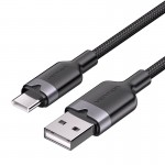 Кабель USB-Type-C Vention Alum Alloy Shell 3A 60W 480Mbps 2m Black (CTNBH)