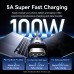 Кабель Type-C-Type-C 3.2 Gen2 Vention TPE Nylon Braided 4K 60Hz 100W 5A 10Gbps 1m White (TRGWF)