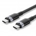 Кабель Type-C-Type-C Vention Alum Allo Nylon-Braided E-Marker Chip PD3.1 240W 5A 480Mbps 1m Black (TRIBF)
