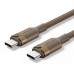 Кабель Type-C-Type-C Vention Alum Allo Nylon-Braided E-Marker Chip PD3.1 240W 5A 480Mbps 1m Gold (TRIJF)