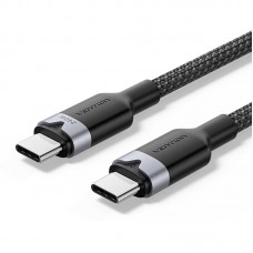 Кабель Type-C-Type-C Vention Alum Allo Nylon-Braided E-Marker Chip PD3.1 240W 5A 480Mbps 2m Black (TRIBH)