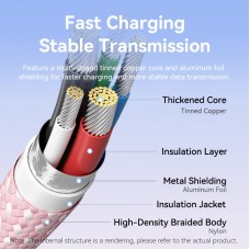 Кабель Type-C-Type-C Vention Alum Allo Nylon-Braided E-Marker Chip PD3.1 240W 5A 480Mbps 2m Gold (TRIJH)