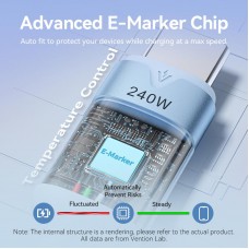 Кабель Type-C-Type-C Vention Alum Allo Nylon-Braided E-Marker Chip PD3.1 240W 5A 480Mbps 2m Gold (TRIJH)