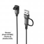 Кабель 2 в 1 Type-C/USB Elbow 90° PVC SK для Garmin (Fenix 8/7/6/E) (Tactix 8) (Instinct E/3) (Enduro 3) Black (1005009470026126B2)