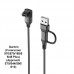 Кабель 2 в 1 Type-C/USB Elbow 90° PVC SK для Garmin (Forerunner 970/570/165/55/45 Plus) (Approach S70/S44/S50/S12) Black (1005009470026126C2)