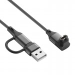 Кабель 2 в 1 Type-C/USB Elbow 90° PVC SK для Garmin (Forerunner 970/570/165/55/45 Plus) (Approach S70/S44/S50/S12) Black (1005009470026126C2)