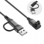 Кабель 2 в 1 Type-C/USB Elbow 90° PVC SK для Garmin (Forerunner 970/570/165/55/45 Plus) (Approach S70/S44/S50/S12) Black (1005009470026126C2)