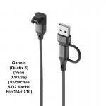 Кабель 2 в 1 Type-C/USB Elbow 90° PVC SK для Garmin (Quatix 8) (Venu X1/3/3S) (Vívoactive 6/D2 Mach1 Pro/1/Air X10) Black (1005009470026126A1)