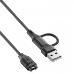 Кабель 2 в 1 Type-C/USB PVC SK для Garmin (Quatix 8) (Venu X1/3/3S) (Vívoactive 6/D2 Mach1 Pro/1/Air X10) Black (1005009470026126A)