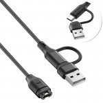 Кабель 2 в 1 Type-C/USB PVC SK для Garmin (Quatix 8) (Venu X1/3/3S) (Vívoactive 6/D2 Mach1 Pro/1/Air X10) Black (1005009470026126A)