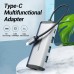 USB HUB Vention 5 in 1 Type-C-RJ45-USB 3USB 1Type-C PD 100W 5Gbps 0.15m Gray (TGDHB)