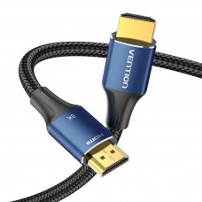 Кабель HDMI-HDMI v.2.1 Vention 8K 60Hz 4K 144Hz 2K 240Hz 48Gbps Cotton Braided 3m Black (ALGLI)
