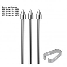 Наконечник SK Metall износостойкий для стилуса Samsung S22 S23 S24 S25 Ultra (3шт) Silver