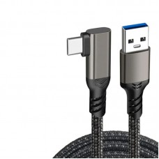 Кабель USB-Type-C Daogu 90° Degrees Oculus Quest Gen2 Link VR USB 3.2 Gen2 10Gbps PD 60W 3A 3m Black