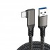 Кабель USB-Type-C Daogu 90° Degrees Oculus Quest Gen2 Link VR USB 3.2 Gen2 5Gbps PD 60W 3A 5m Black