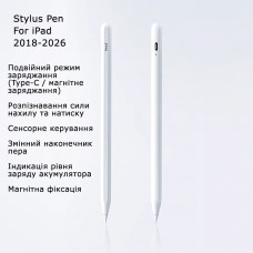 Стилус для планшета Apple iPad Air 11 M3 M2 5 4 A16 10th 9th Pro 13 M4 Mini 7 6 SK Active Bluetooth Magnetic White