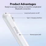 Стилус для планшета Apple iPad Pro 13 M4 Air 11 M3 M2 A16 11th 10th 9th Mini 7 A17 SK Active Magnetic White Стилус для планшета Apple iPad Pro 13 M4 Air 11 M3 M2 A16 11th 10th 9th Mini 7 A17 SK Active Magnetic White