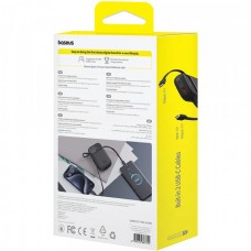 УМБ Baseus Qpow 2 10000mAh 30W PD3.0 3A QC3.0 USB-A/USB-C In/Out with built-in cable Black