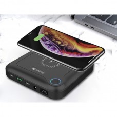 УМБ Sandberg 24000mAh 85W PD All-in1 LaptopPowerThruDC 12-24V 4А 1USB 2Type-C Black