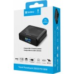 УМБ Sandberg Travel 20000mAh 100W PD QC3.0 1USB 1Type-C 3A In/Out Wireless QI-15W Black