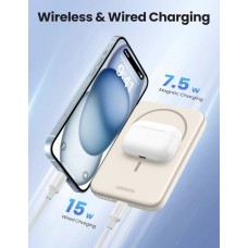 УМБ Ugreen Magnetic Wireless 5000mAh 15W 1Type-C In/Out (PB560) White