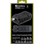 УМБ сонячна 5-Panel 8W Sandberg PD 27000mAh 2USB 1Type-C 5A In/Out Black