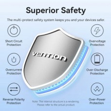 УМБ Vention 10000mAh 22.5W Fast Charging 1USB 2Type-C 3A with built-in Type-C cable Beige