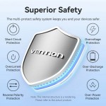 УМБ Vention 10000mAh 22.5W Fast Charging 1USB 2Type-C 3A with built-in Type-C cable Blue