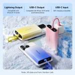 УМБ Vention 10000mAh 22.5W PD 1USB 1Type-C 3A In/Out Lightning In/Out LED display Yellow