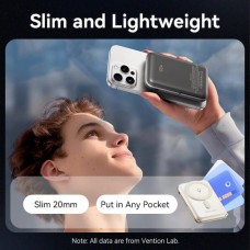 УМБ Vention Magnetic Wireless 10000mAh 20W PD 1Type-C 3A In/Out QI-15W White