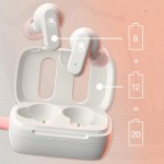 Наушники гарнитура вакуумные Bluetooth 5.3 SkullCandy DIME 3 Bone/Orange Glow (S2DCW-R951)