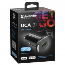 Автомобильное зарядное устройство 1USB 18W QC3.0 3А UCA-91 Black Defender