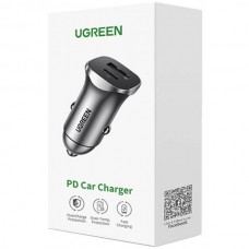 Автомобильное зарядное устройство 1USB 1Type-C 30W 3A CD130 Ugreen Grey